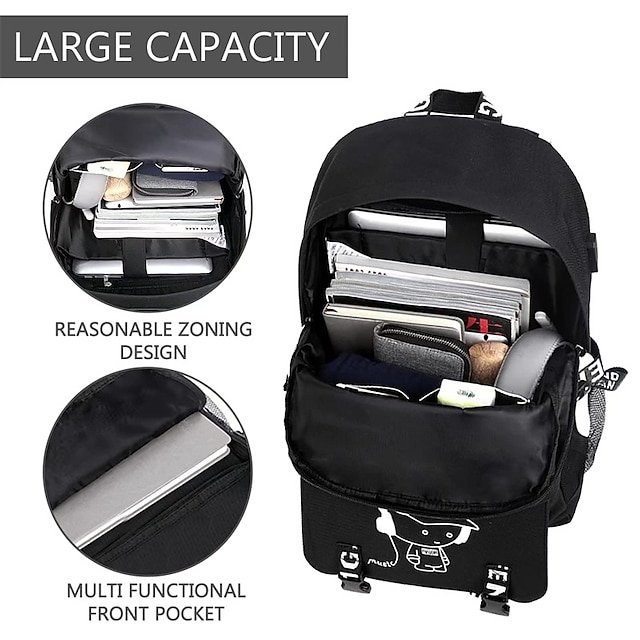 Boys’ Luminous School Backpack with USB Charging Port - Image 5