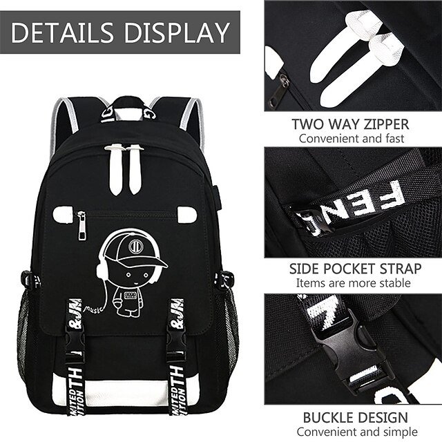 Boys’ Luminous School Backpack with USB Charging Port - Image 7