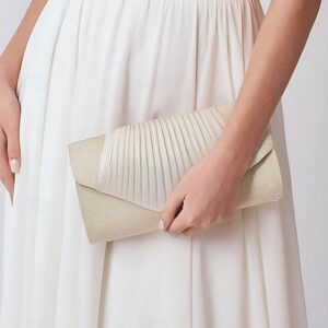 Alternative view of Champagne Glitter Evening Clutch Bag with Pleated Design
