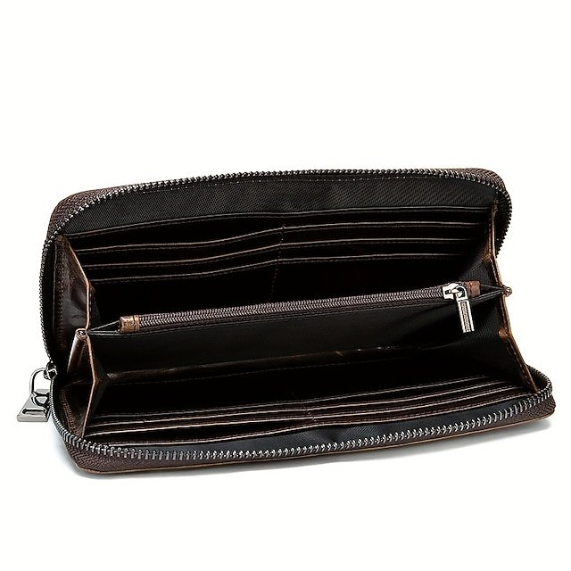Men’s Cowhide Wallet with Zipper - Image 6