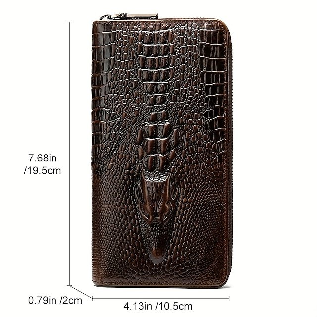 Men’s Cowhide Wallet with Zipper - Image 8