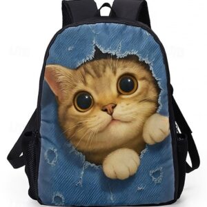 Kids’ Cat Polyester Backpack