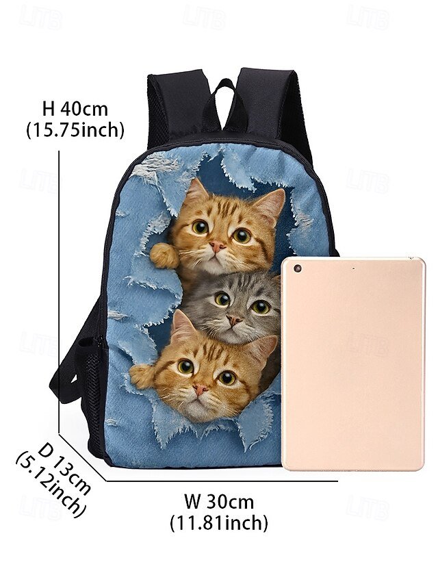 Kids’ Cat Polyester Backpack - Image 4