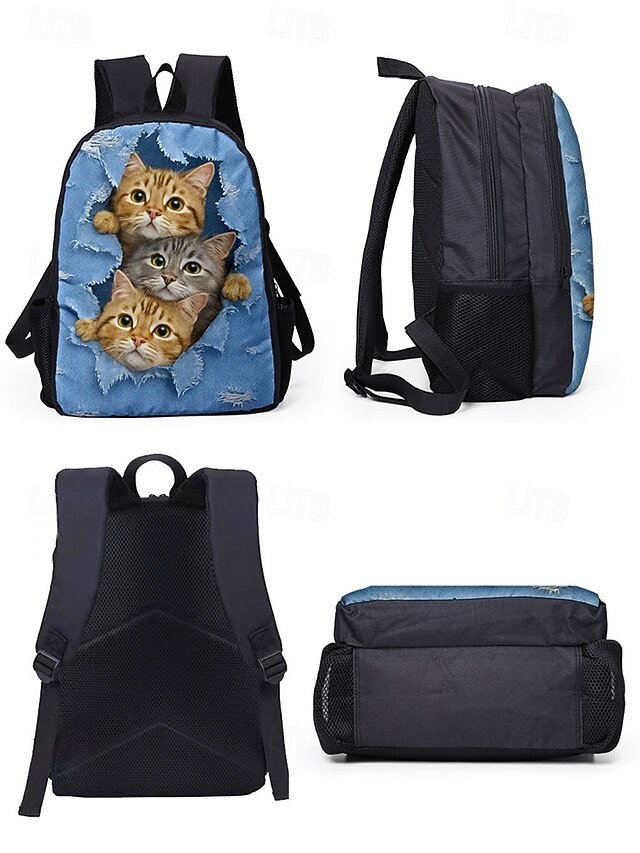 Kids’ Cat Polyester Backpack - Image 8