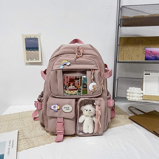 Women’s Nylon Backpack with Zipper - Image 4
