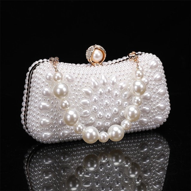 Elegant Pearl Clutch Bag - Image 3
