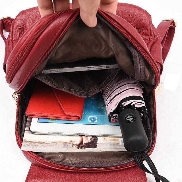 Women’s Faux Leather Backpack - Image 3