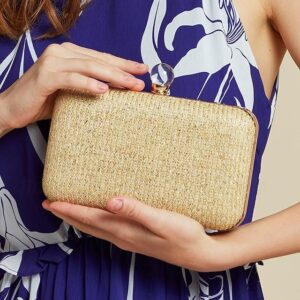 Women’s Pearl Straw Clutch