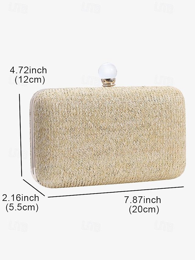 Women’s Pearl Straw Clutch - Image 3