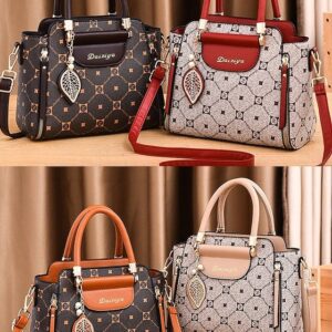 Alternative view of Elegant Women’s Faux Leather Handbag with Red Accents