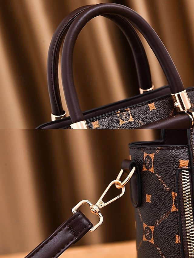 Elegant Women’s Faux Leather Handbag with Red Accents - Image 4