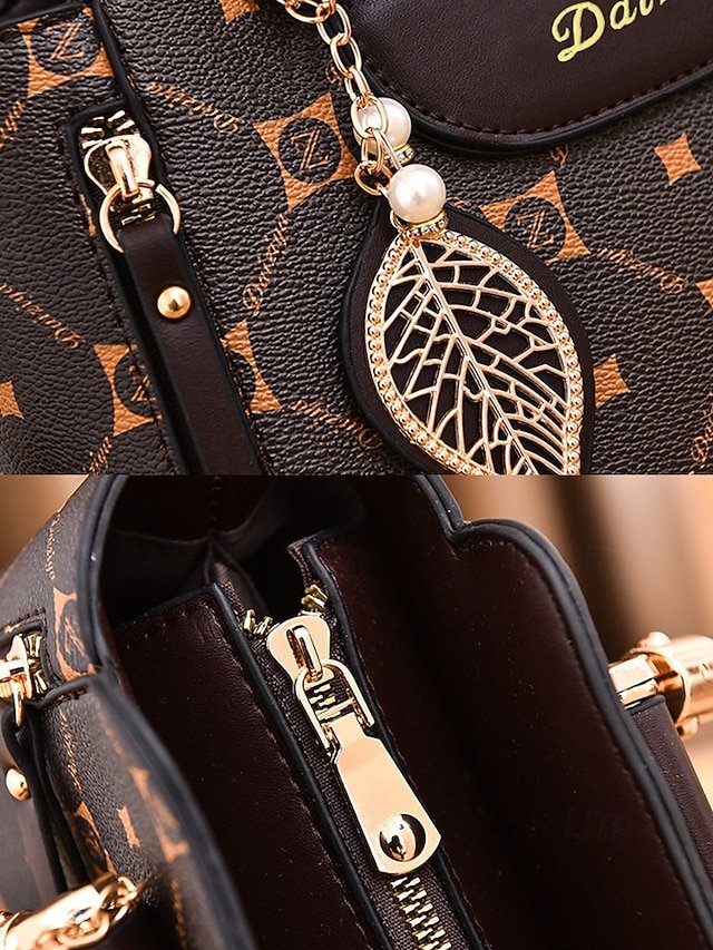 Elegant Women’s Faux Leather Handbag with Red Accents - Image 5