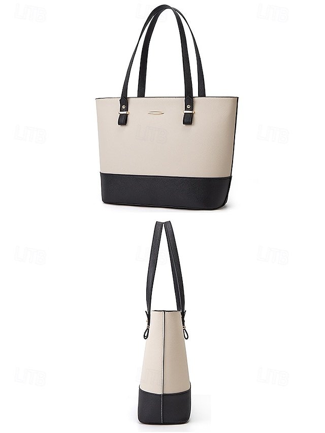 Elegant Women’s Stylish Two-tone Patchwork Handbag Set - Image 4