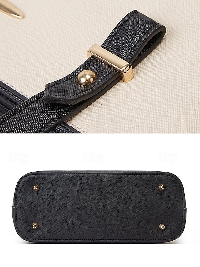 Elegant Women’s Stylish Two-tone Patchwork Handbag Set - Image 6