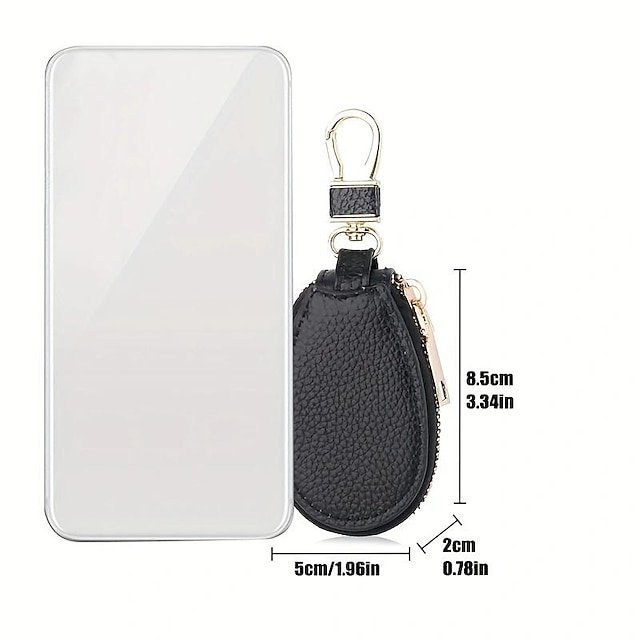 Faux Leather Zipper Key Case - Image 2