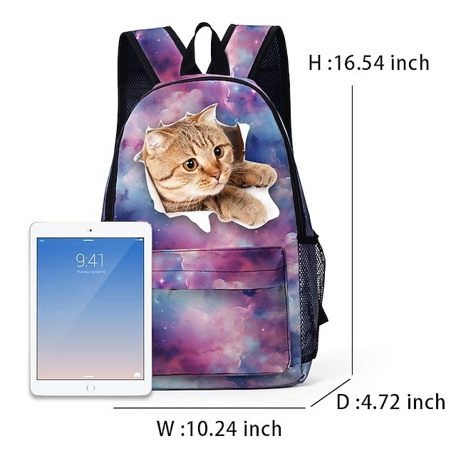 Women’s Cat Polyester Backpack - Image 3