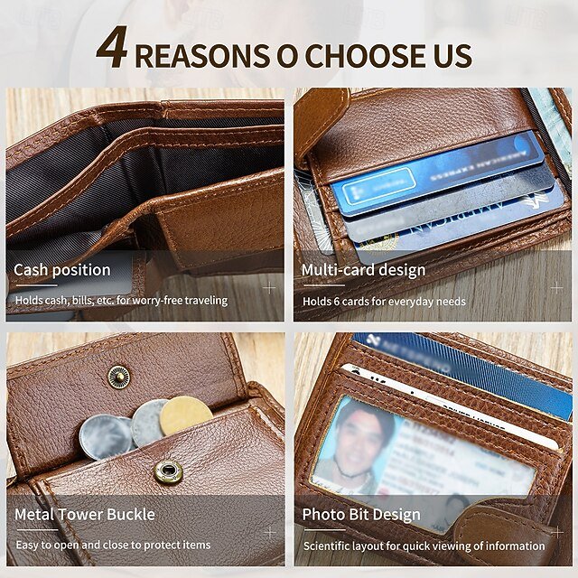 Unisex Cowhide Wallet - Image 2