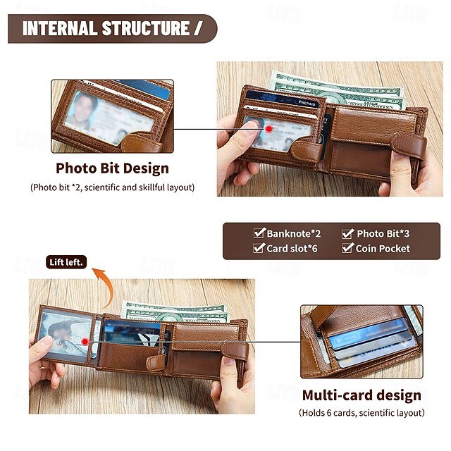 Unisex Cowhide Wallet - Image 5