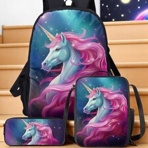 Girls 3-Piece Unicorn Backpack Set