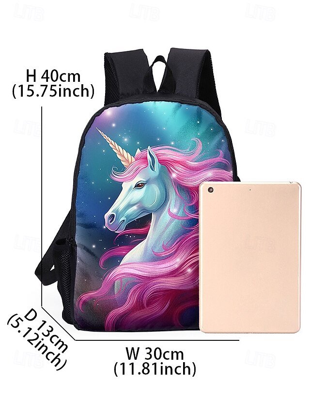 Girls 3-Piece Unicorn Backpack Set - Image 8