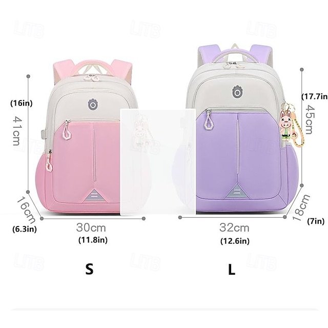 Girls’ Polyester Backpack with Zipper - Image 3