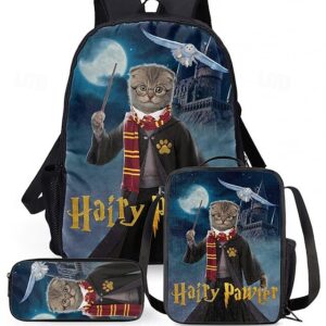 Kids’ 3-Piece Wizard Cat Backpack Set