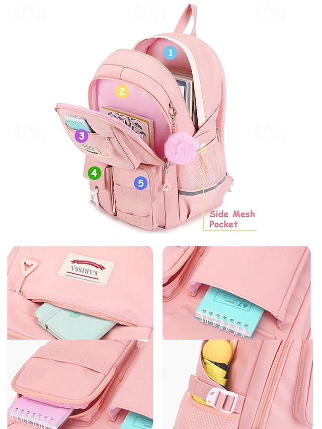Girls’ Waterproof Nylon Backpack - Image 4