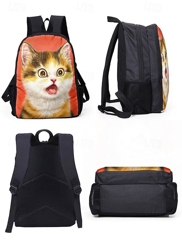 Kids Cute Cat Theme Three-piece Backpack Set - Image 6