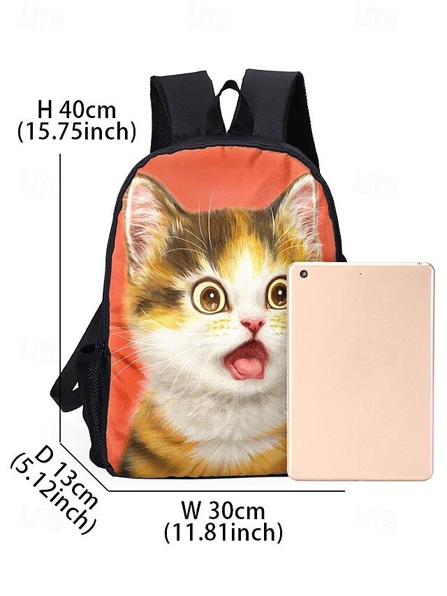 Kids Cute Cat Theme Three-piece Backpack Set - Image 8