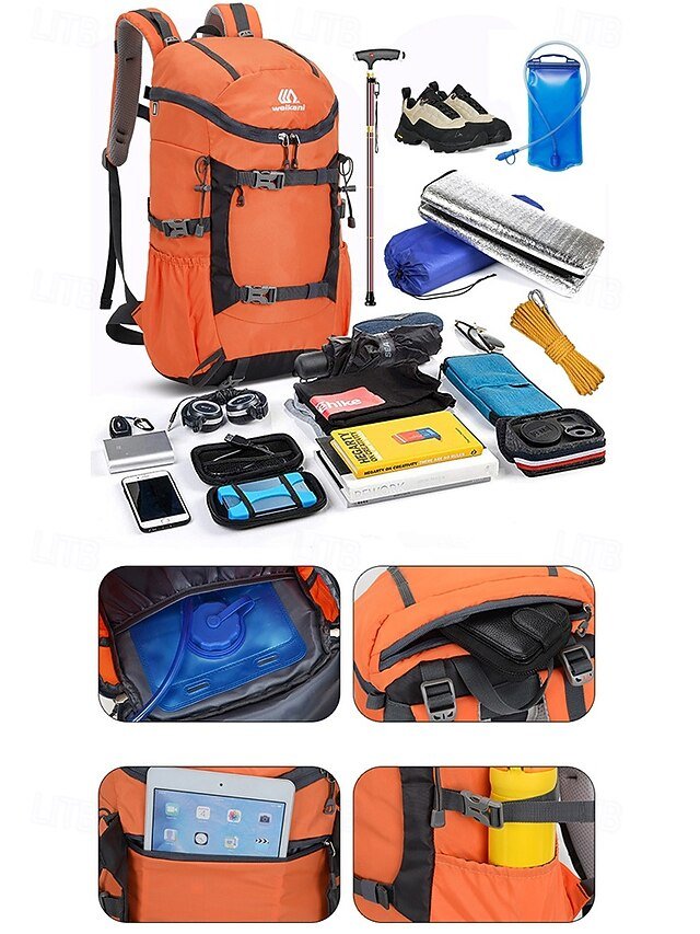 Large Capacity Waterproof Hiking Backpack with Hydration Bag - Image 8