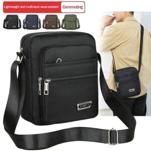 Men’s Oxford Crossbody Bag in Black