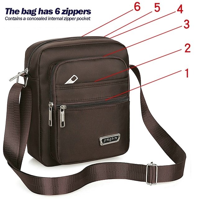 Men’s Oxford Crossbody Bag in Black - Image 2