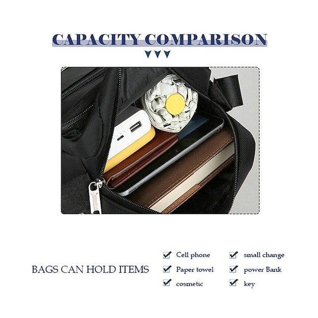 Men’s Oxford Crossbody Bag in Black - Image 3