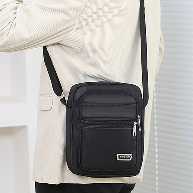 Men’s Oxford Crossbody Bag in Black - Image 6
