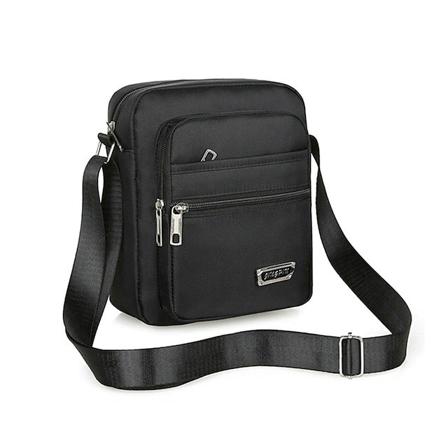 Men’s Oxford Crossbody Bag in Black - Image 7