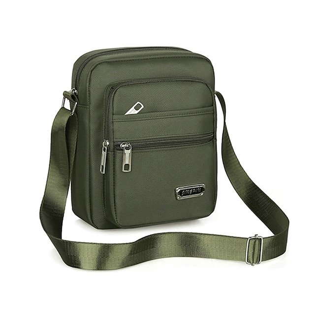 Men’s Oxford Crossbody Bag in Black - Image 8