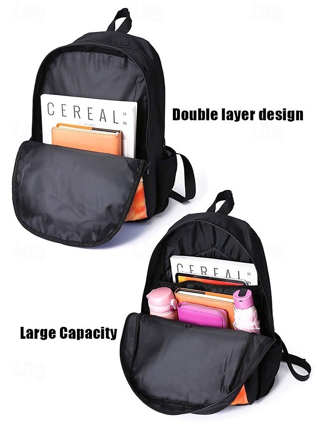 Men’s 3-Piece Dragon Backpack Set with Flame Print - Image 6