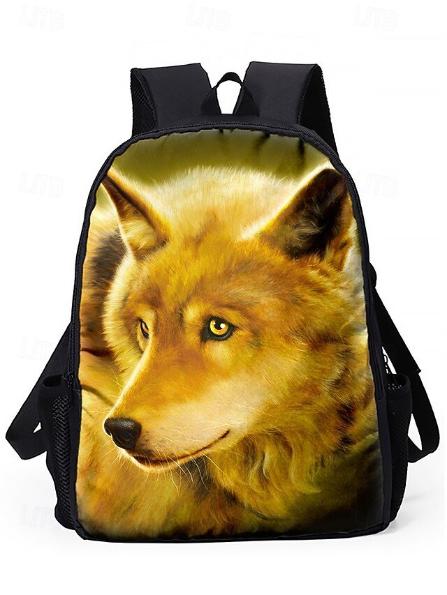 Men’s 3-Piece Wolf Design Backpack Set - Image 4
