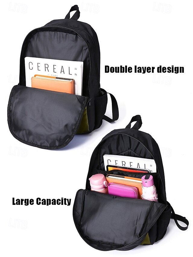 Men’s 3-Piece Wolf Design Backpack Set - Image 6