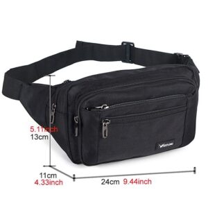 Alternative view of Men’s Black Nylon Travel Fanny Pack, Multi-Pocket Waist