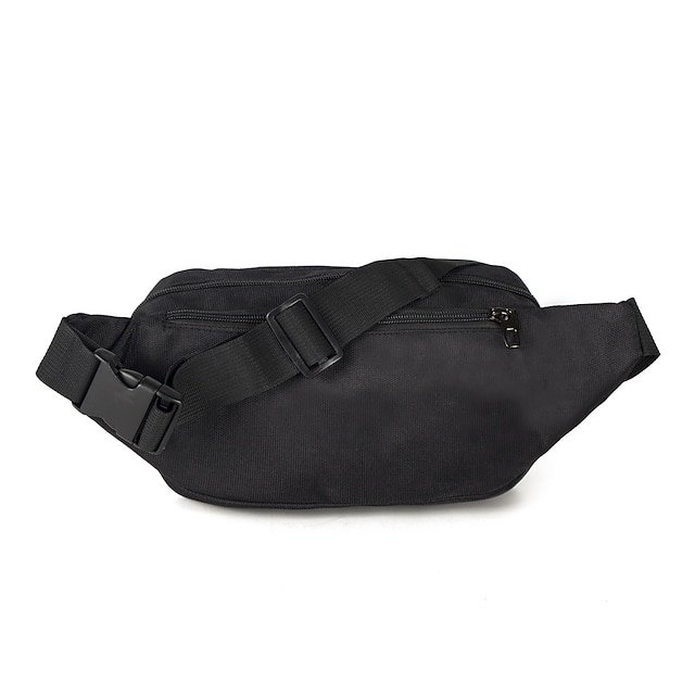 Men’s Black Nylon Travel Fanny Pack, Multi-Pocket Waist - Image 4