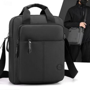 Men’s Black Water-Resistant Messenger Bag