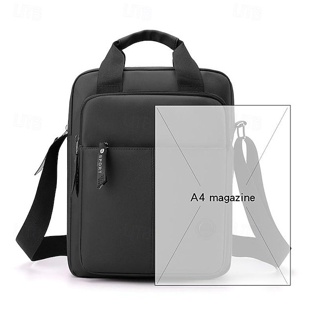 Men’s Black Water-Resistant Messenger Bag - Image 3