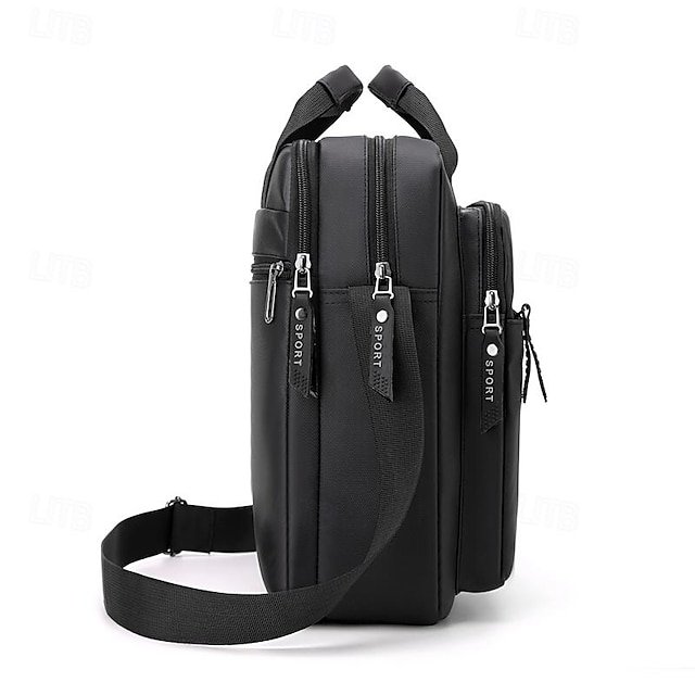 Men’s Black Water-Resistant Messenger Bag - Image 4
