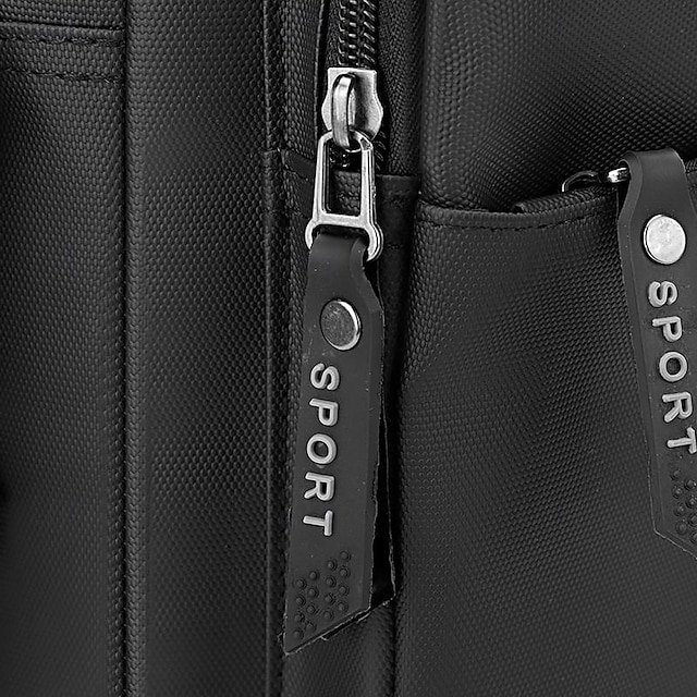Men’s Black Water-Resistant Messenger Bag - Image 8