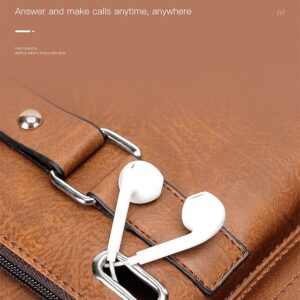 Alternative view of Men’s Brown Faux Leather Messenger Bag