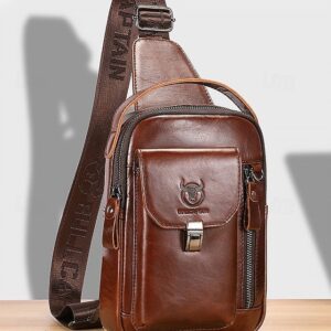 Men’s Brown Leather Crossbody Sling Bag