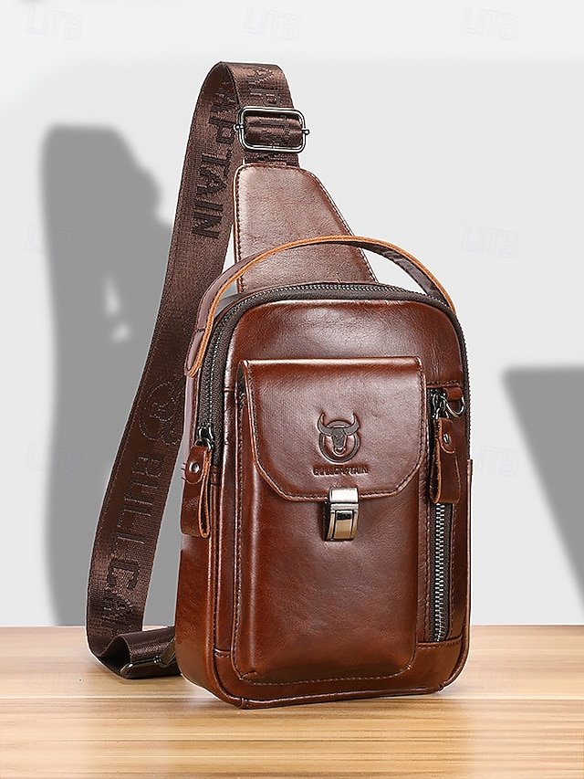 Men’s Brown Leather Crossbody Sling Bag