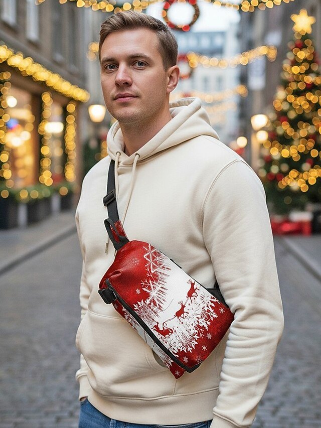 Men’s Christmas Sling Bag with Zipper - Image 2
