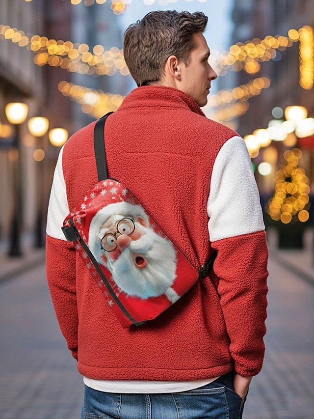 Men’s Christmas Sling Bag with Zipper - Image 3
